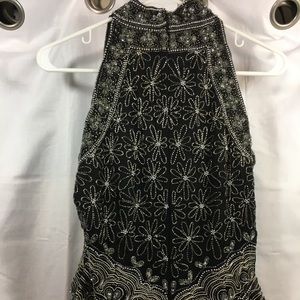 Papell Boutique Black and Silver Embellished Dress
